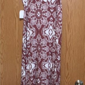Charlotte Russe Maroon and White Patterned Dress